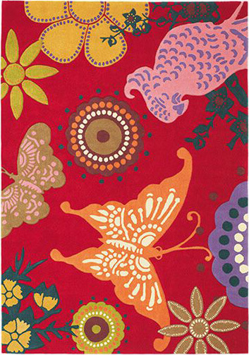 Ковер с бабочками Xian Butterfly - Red