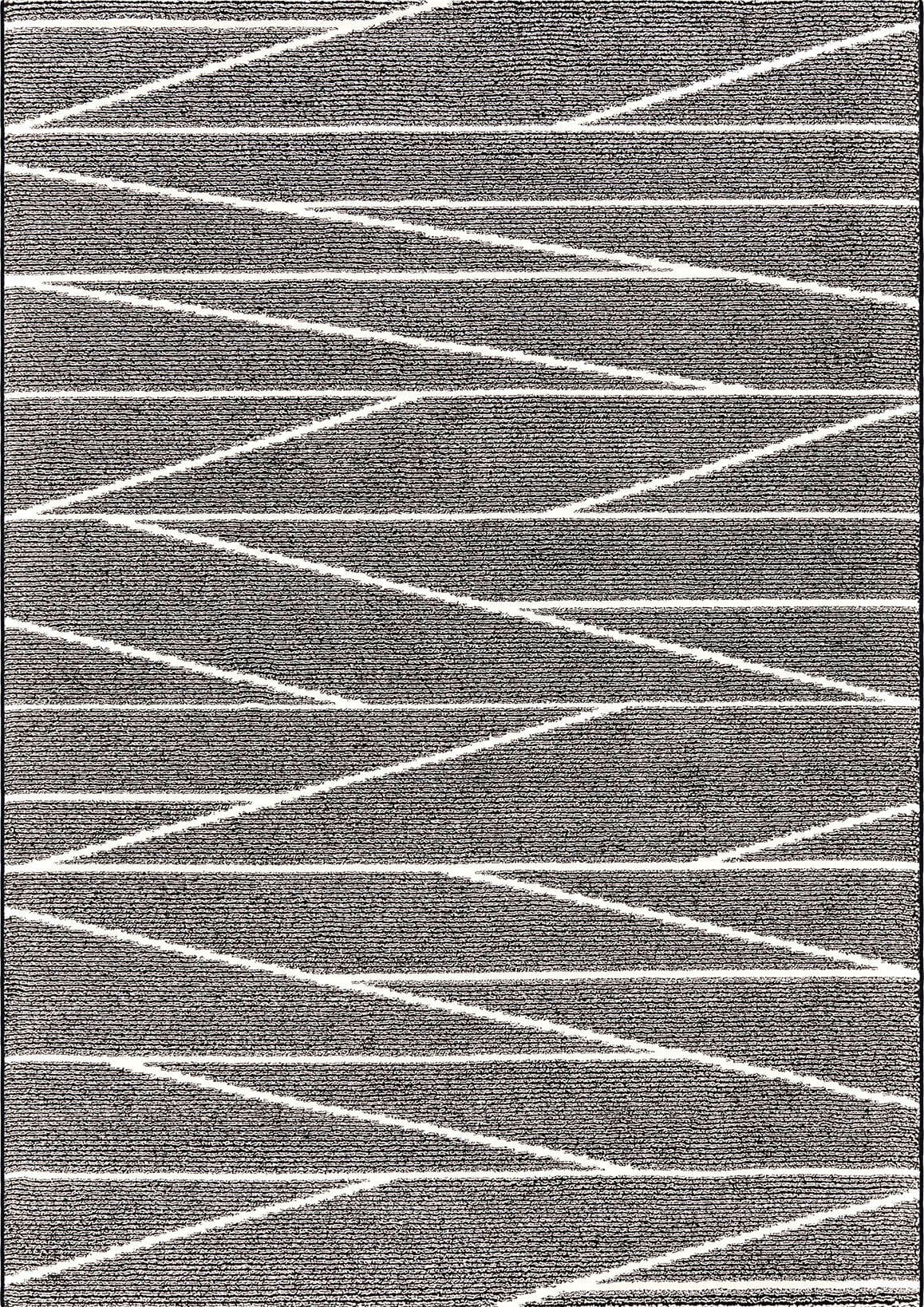 Серый ковер в белую полоску Move 4471-74