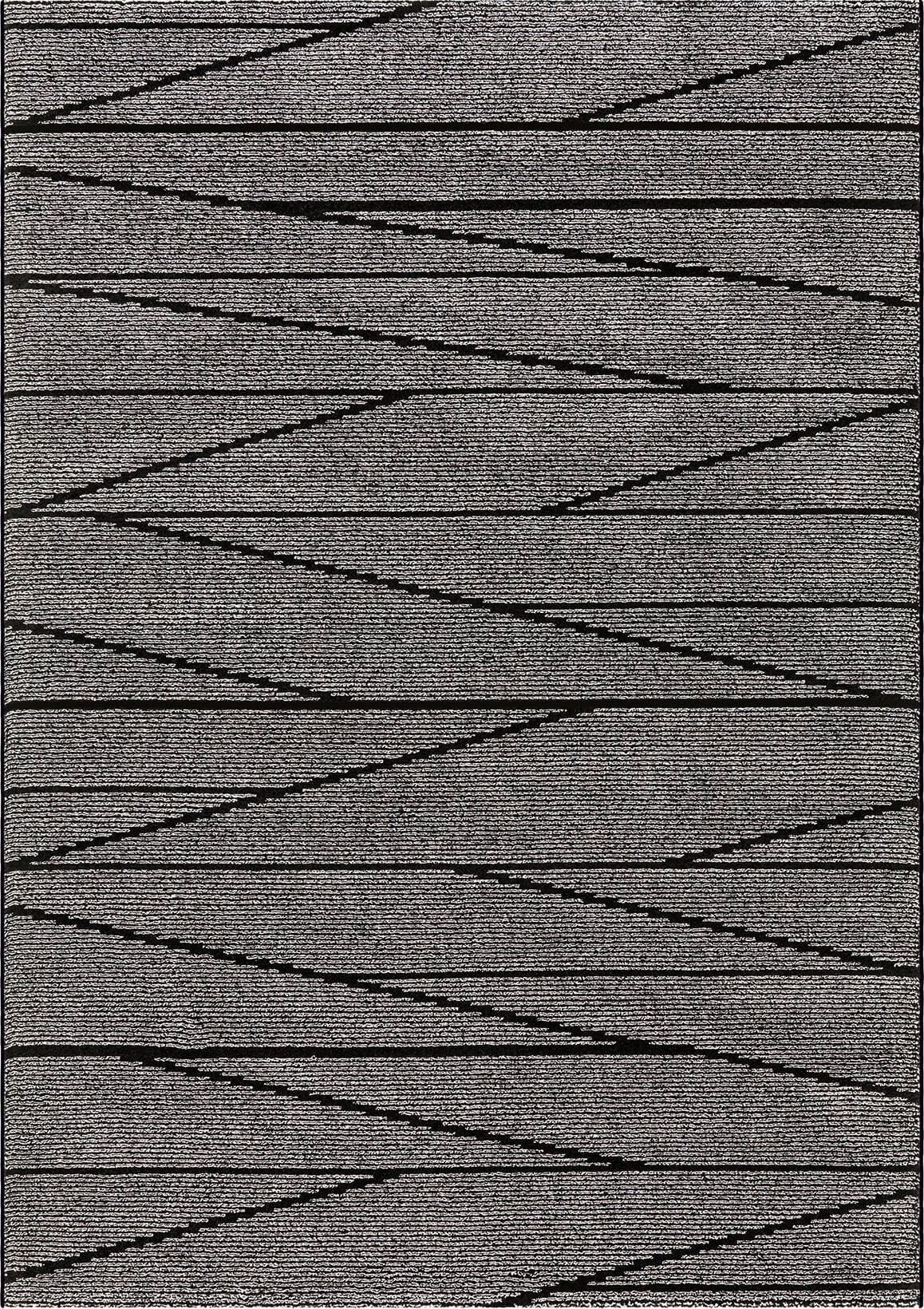Серый ковер в черную полоску Move 4471-73